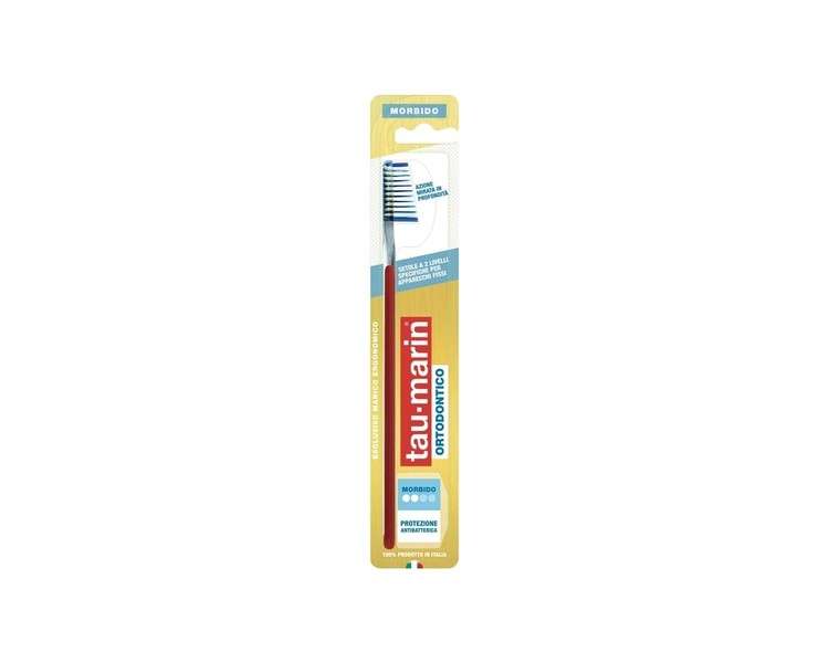 Tau-marin Medium Bristle Orthodontic Toothbrush with Antibacterial