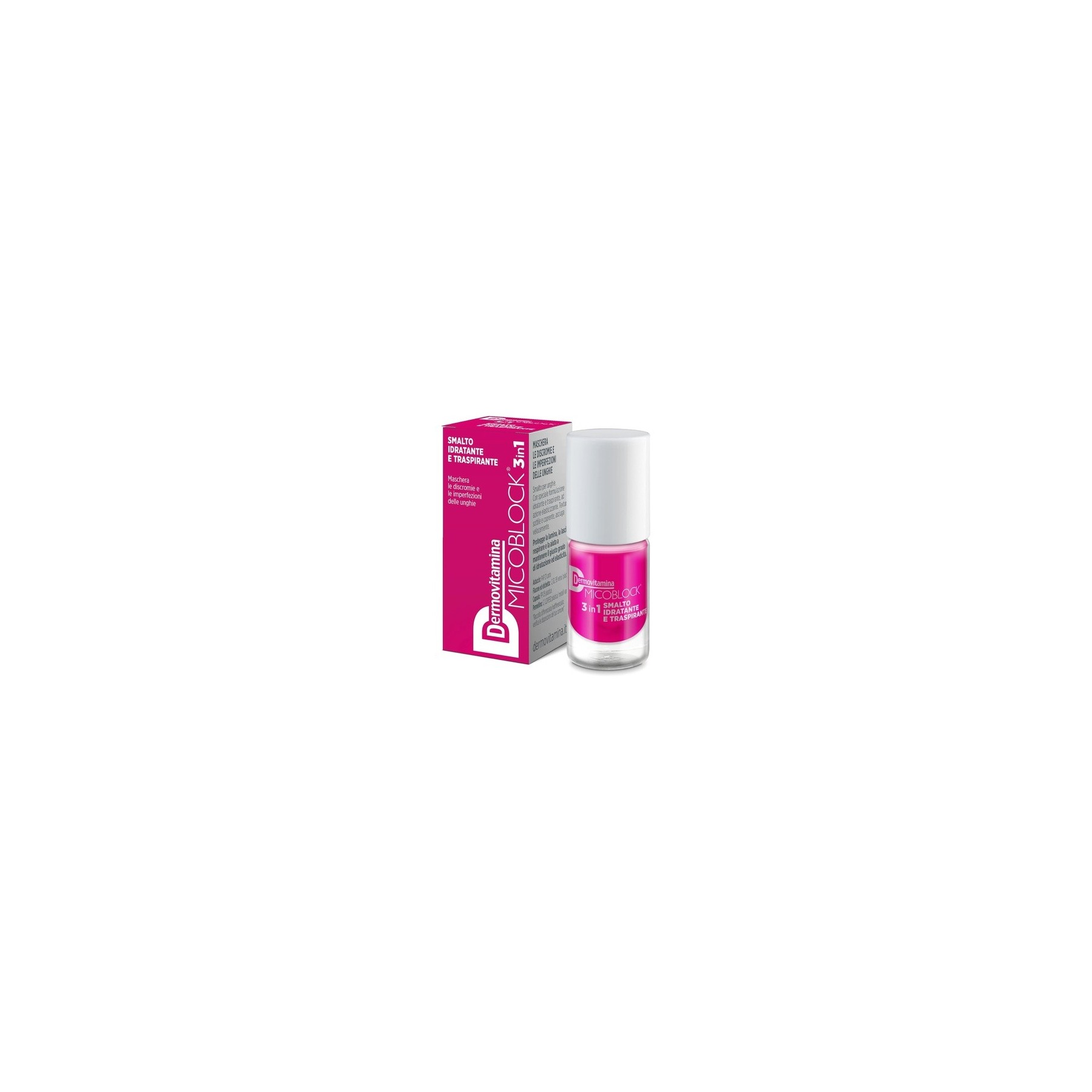 Dermovitamina Micoblock 3 in 1 Moisturizing and Breathable Nail Polish Fuchsia Color 5ml
