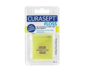 Curasept Unwaxed Ultrafine Dental Floss with CHX 50m