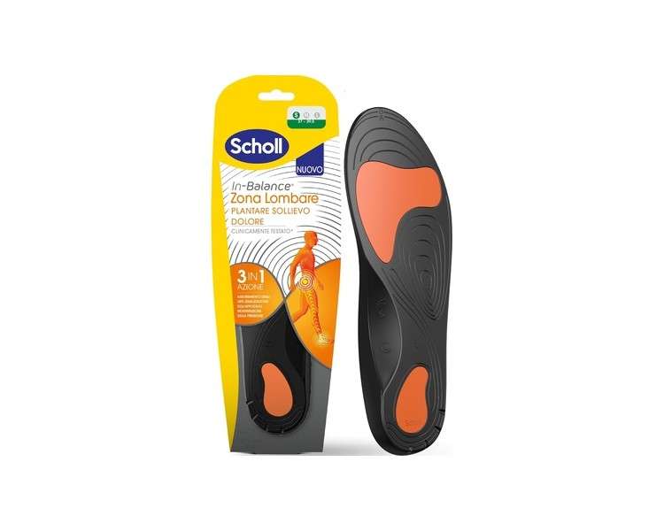 Scholl in-Balance Lower Back Pain Relief Footbed with Dual Layer Shock Absorbing Gel and Flexible Support Size S 37-39.5