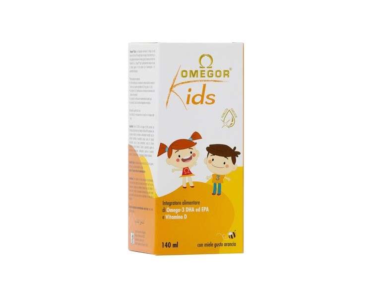 OMEGOR Kids with Plant-Based Omega-3 DHA for Children 150ml Glass Bottle with Spoon
