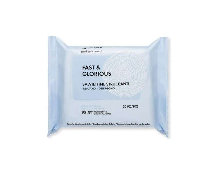 Goovi Fast and Glorious Hydrating + Cleansing Makeup Remover Wipes 20 Pieces