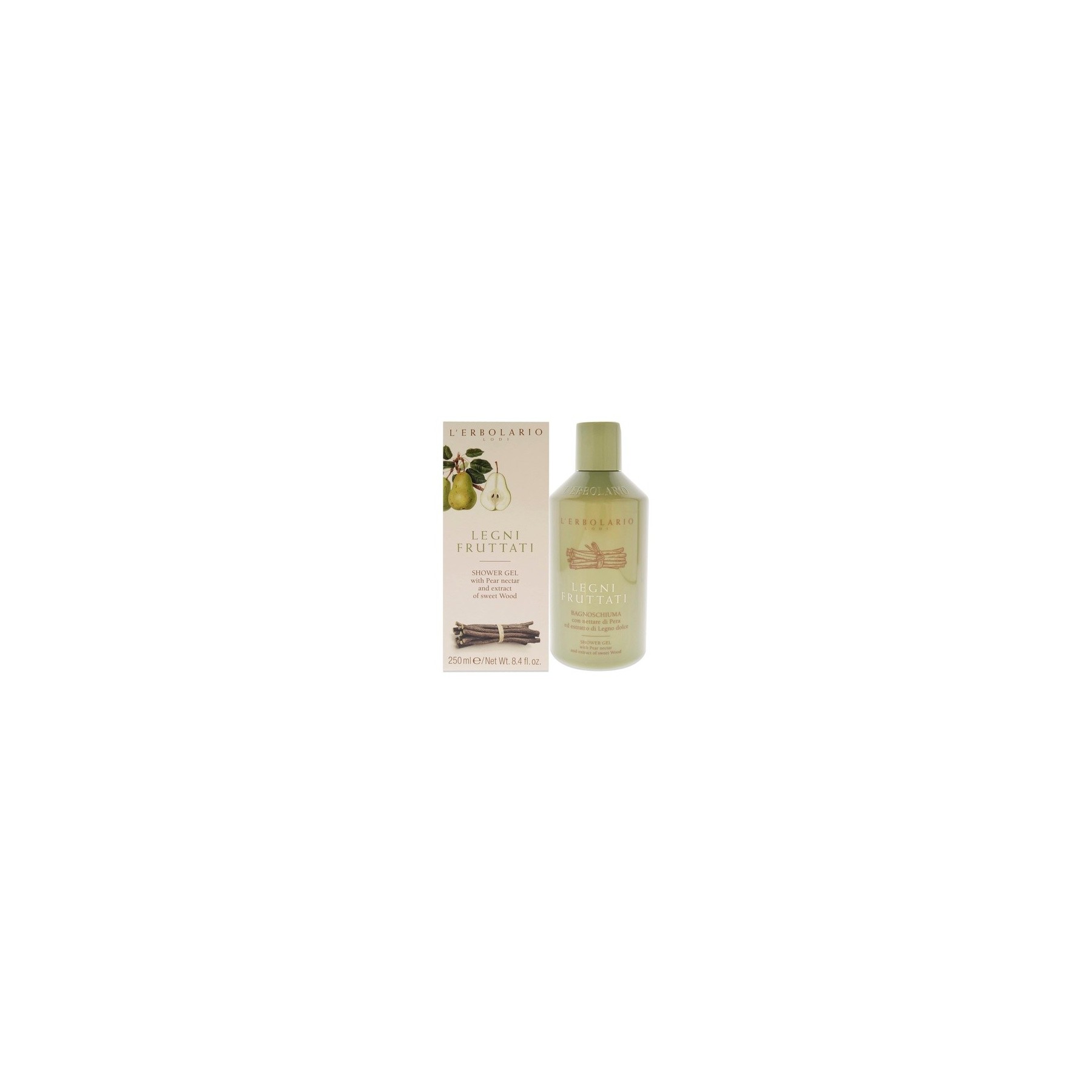 L'Erbolario Fruity Woods Shower Gel with Pear Nectar and Sweet Wood Extract 8.4 oz