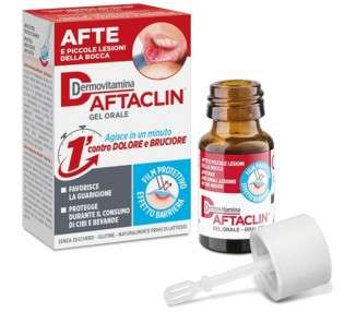 Dermovitamina Aftaclin Oral Gel for Canker Sores and Mouth Injuries 7ml