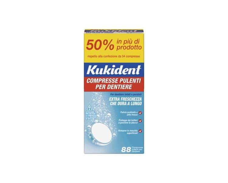 Kukident Denture Cleaning Tablets 88 Tablets
