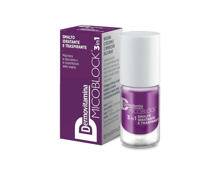 Dermovitamina Micoblock 3in1 Moisturizing and Breathable Nail Polish 5ml Violet