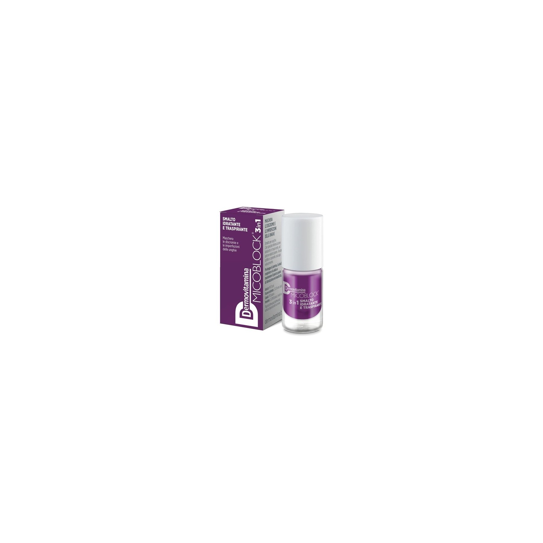 Dermovitamina Micoblock 3in1 Moisturizing and Breathable Nail Polish 5ml Violet