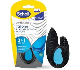 Scholl in-Balance Cushioning Pain Relief Insoles for Heel, Heel Pain, Achilles Tendon, Size L, Unisex Blue
