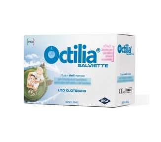 Octilia Sterile Disposable Wipes Made in Italy 100% Cotton with Hyaluronic Acid 20 Sterile Disposable Wound Dressings for Daily Treatment for Adults and Children