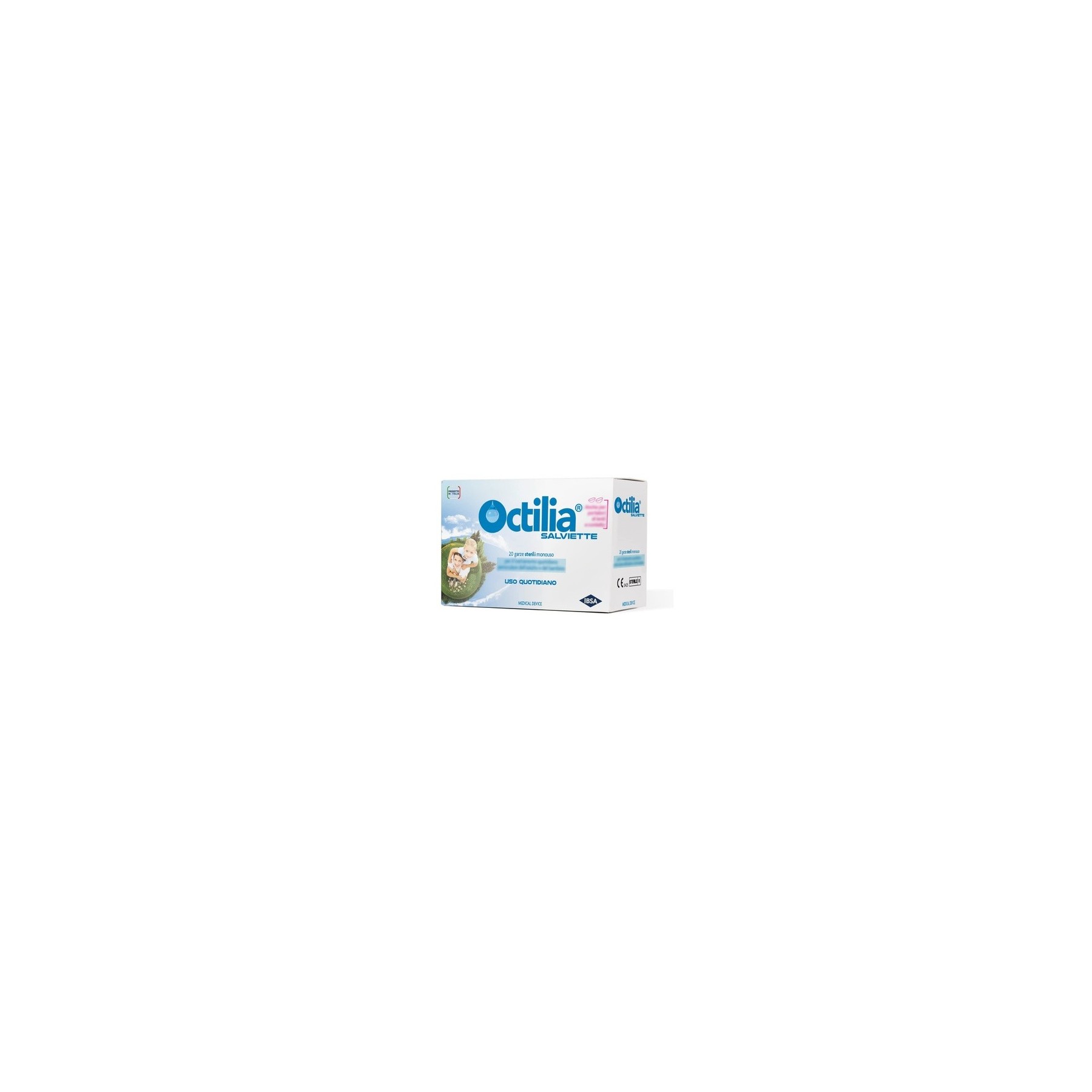 Octilia Sterile Disposable Wipes Made in Italy 100% Cotton with Hyaluronic Acid 20 Sterile Disposable Wound Dressings for Daily Treatment for Adults and Children