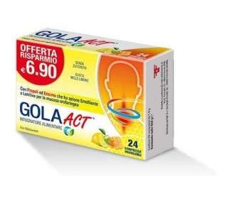 Linea Act Gola Act Dietary Supplement Honey and Lemon Flavor 24 Tablets