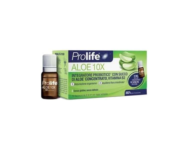 Zeta Farmaceutici Prolife Aloe 10X Probiotic Supplement 10 Vials of 8ml
