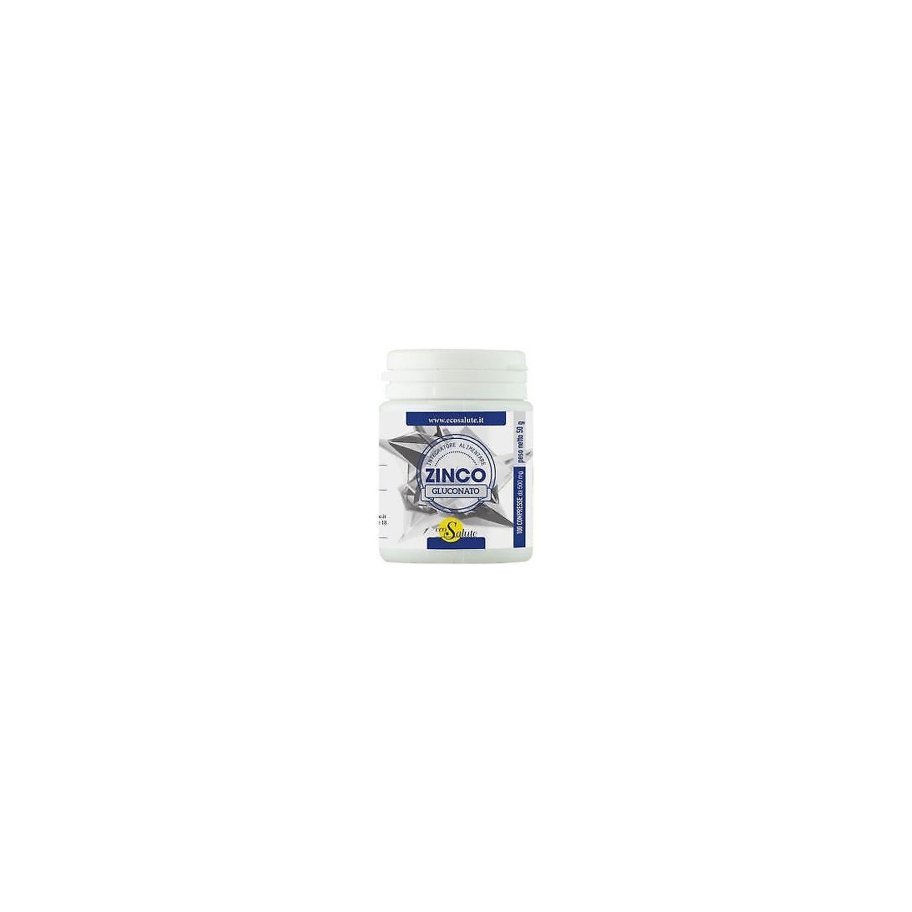 EcoSalute Zinc Gluconate Dietary Supplement 100 Tablets