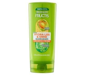 Garnier Fructis Hair Conditioner for Frizzy, Shiny Hair with Argan Oil and Plant Keratin Hydra Liss & Shine 200ml