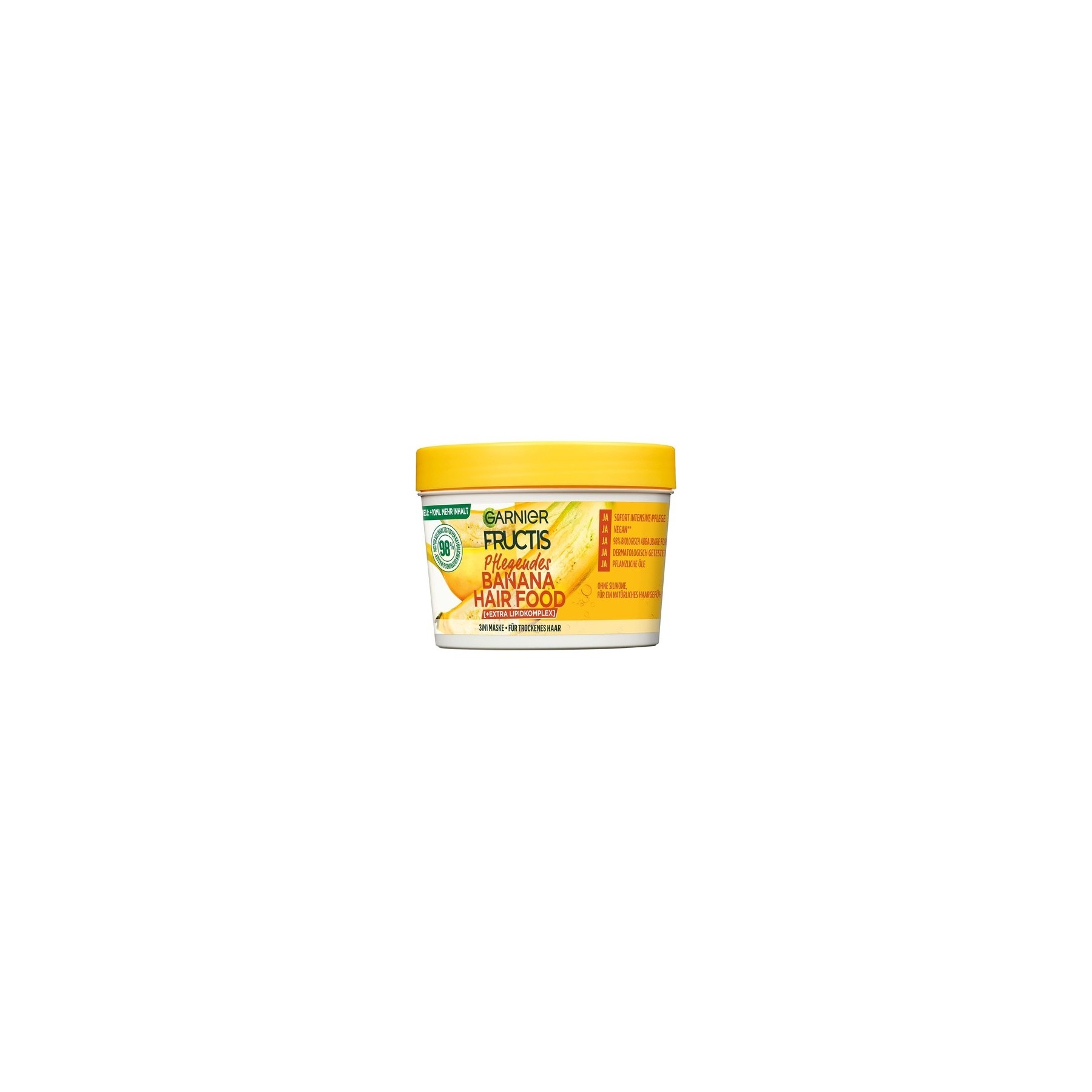 Garnier Fructis Nourishing Banana Hair Food 3-in-1 Mask for Dry Hair with Extra Lipid Complex Vegan Formula 400ml