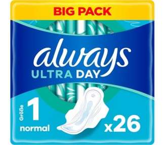 Always Ultra Pads Women's Size 1 Normal with Wings Big Pack 26 Pads