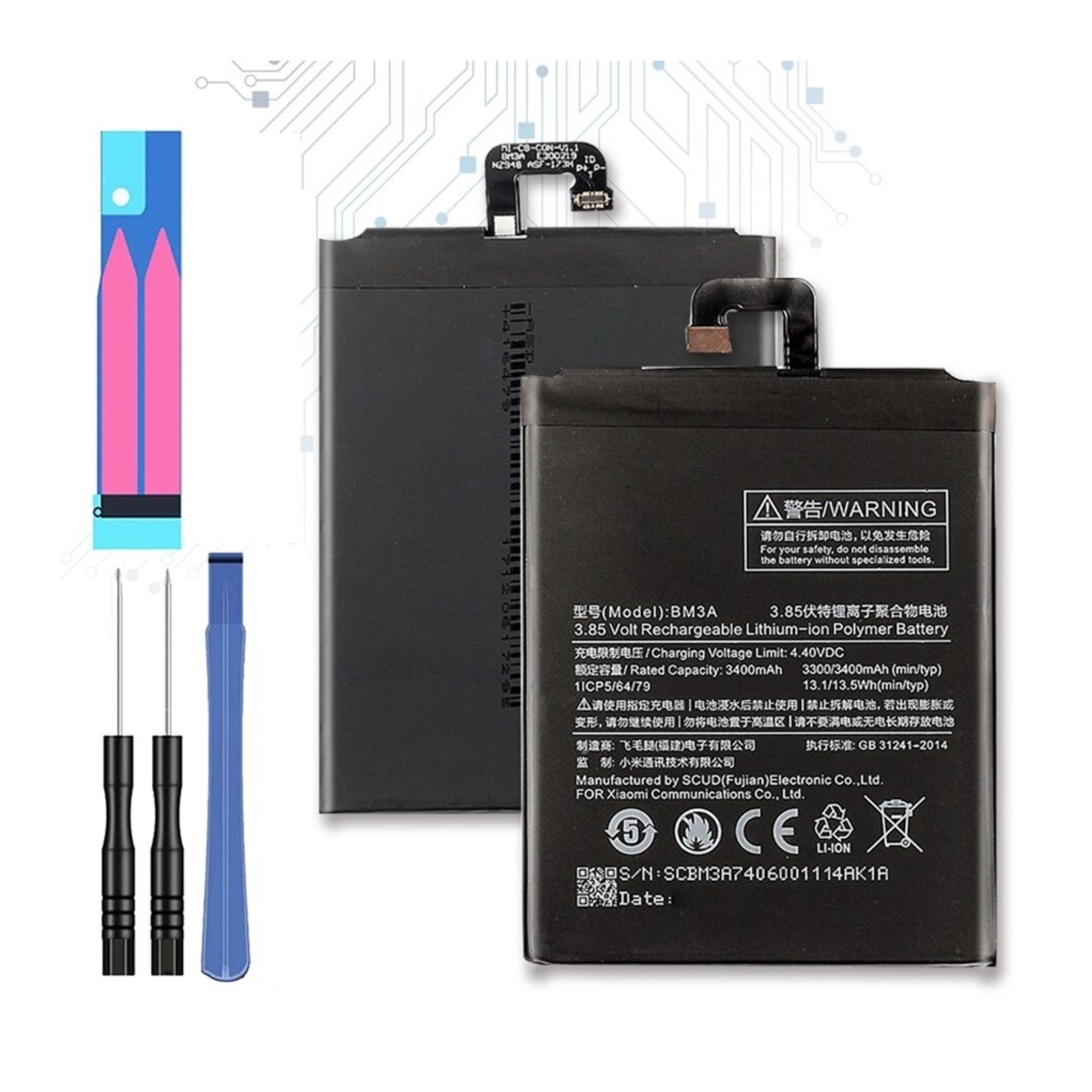 Bateria Para Xiaomi Mi Note 3, Mpn Original: Bm3A