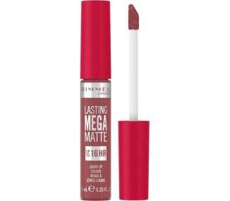Rimmel London Lasting Mega Matte Liquid Lipstick Long-Lasting Hydrating Vegan Formula 7.4ml 210 Rose & Shine