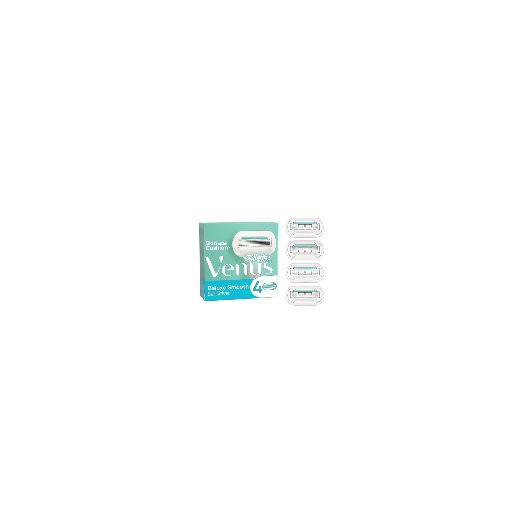 Gillette Venus Deluxe Smooth Sensitive Women's Razor Blades 4 Replacement Blades - Pack of 4