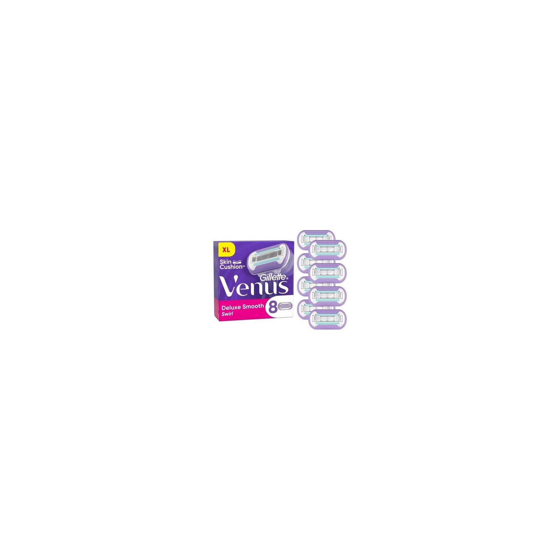 Gillette Venus Deluxe Smooth Swirl Women's Razor Blades 8 Replacement Blades