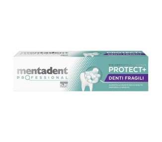 Mentadent Professional Toothpaste Protect + Tooth Powder strengthens the gums with bio-compatible minerals and Vitamin E 75ml Fruit Teeth