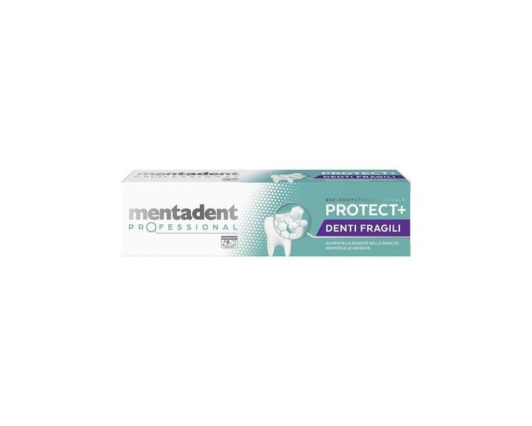 Mentadent Professional Toothpaste Protect + Tooth Powder strengthens the gums with bio-compatible minerals and Vitamin E 75ml Fruit Teeth