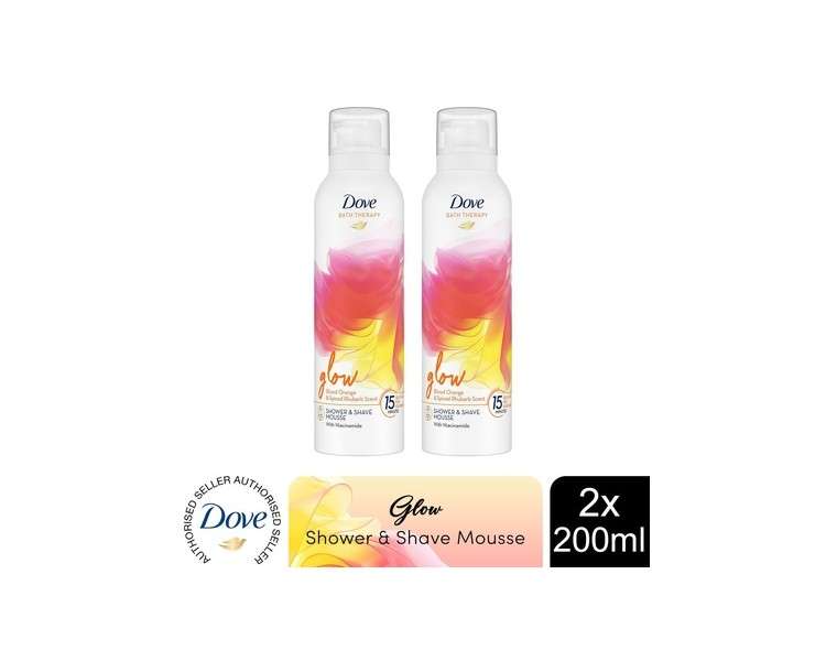 Dove Bath Therapy Glow Shower & Shave Mousse with Orange & Rhubarb Scent 200ml