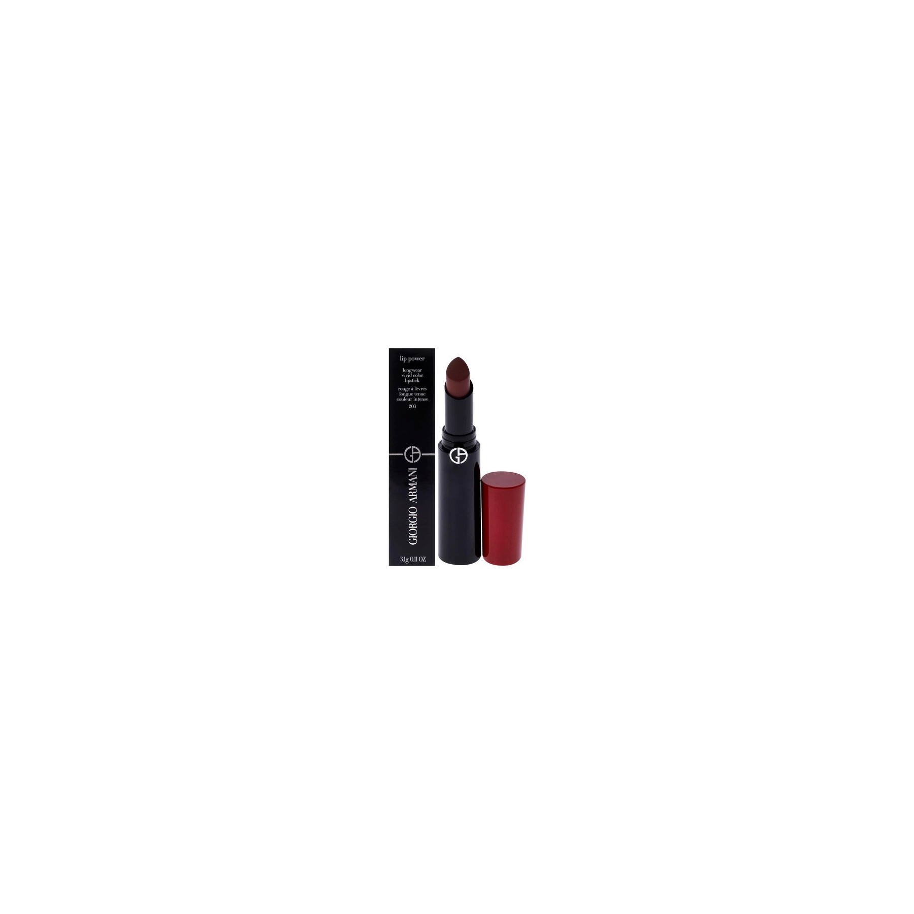 Giorgio Armani Lip Power Longwear Vivid Color Lipstick 203 Mystery for Women 0.11 oz