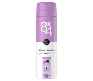 8X4 Vibrant Flower Deodorant Spray with Exotic Floral Scent 48h Reliable Protection 150ml