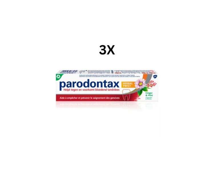 Parodontax Herbal Twist Toothpaste for Healthy Gums 3x75ml
