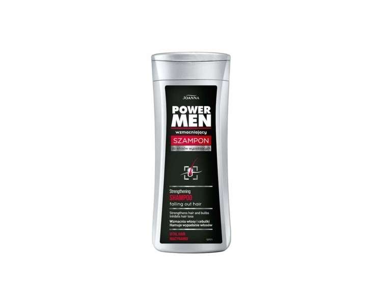 Joanna Power Men Hair Strengthening Shampoo for Hair Loss with Niacinamide and Panthenol