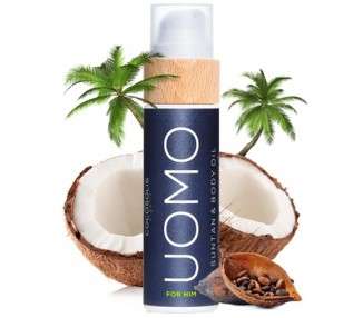 COCOSOLIS UOMO Tanning Accelerator for Men Organic Tanning Oil with Vitamin E and Black Coconut Scent 200