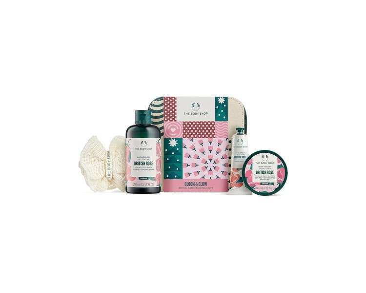The Body Shop Bloom & Glow British Rose Essentials Body Care Holiday Gift Set 5-Piece