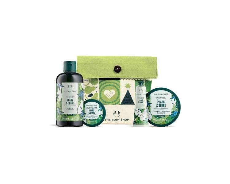 The Body Shop Pears & Share Essential Body Care Holiday Gift Set Vegan 4-Piece Set