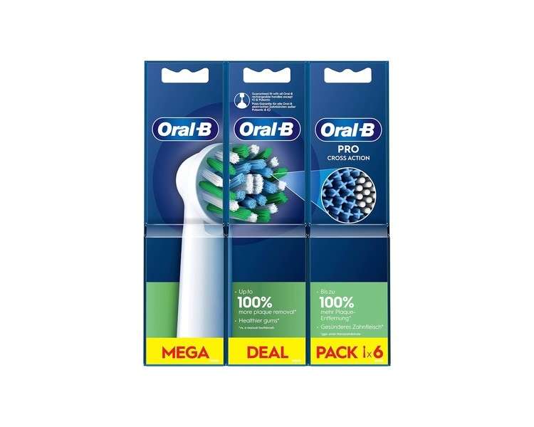 Oral-B Pro Cross Action Electric Toothbrush Head X-Shape and Angled Bristles
