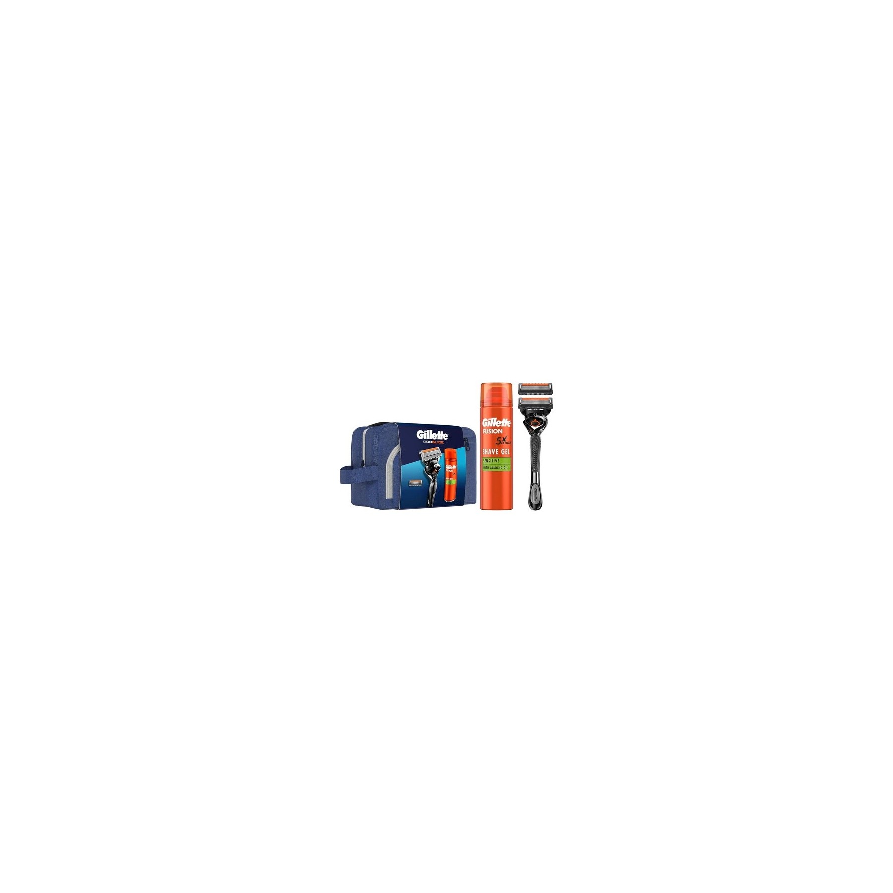 Gillette ProGlide Men's Wet Razor Gift Set with 1 Replacement Blade and Fusion Ultra Sensitive Shaving Gel 200ml
