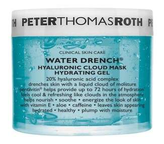 Peter Thomas Roth Water Drench Hyaluronic Cloud Gel Mask Moisturizing Face Mask with Hyaluronic Acid Pentavin Aloe Vera Vitamin E Caffeine