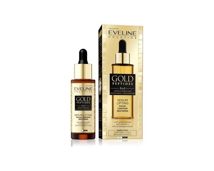 Eveline Gold Peptides 3in1 Face Serum Lifting Wrinkle Reduction Vitamin C 30ml