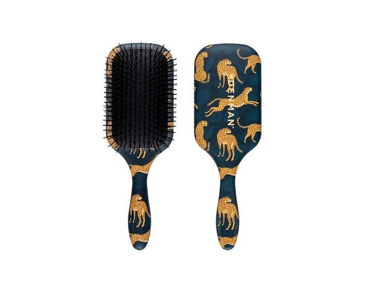 Denman Tangle Tamer Ultra Detangling Paddle Brush for Curly Hair and Black Natural Hair D90L Tiger Print