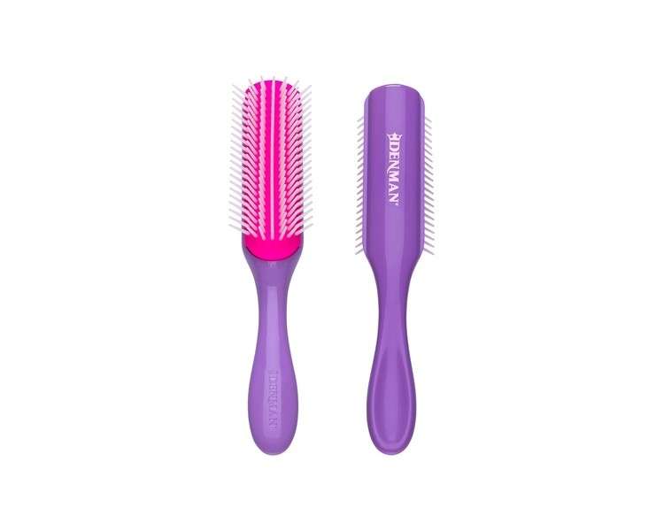 Denman Curly Hair Brush D3 African Violet 7 Row Styling Brush for Detangling Separating Shaping and Defining Curls