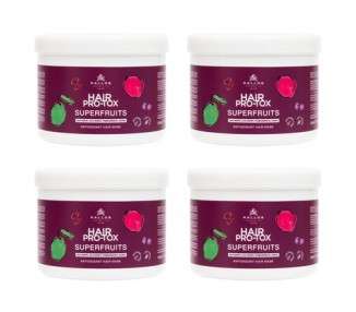 Kallos Herbal Hair Pro-Tox Antioxidant Hair Mask with Superfruit Extracts - Pack of 4