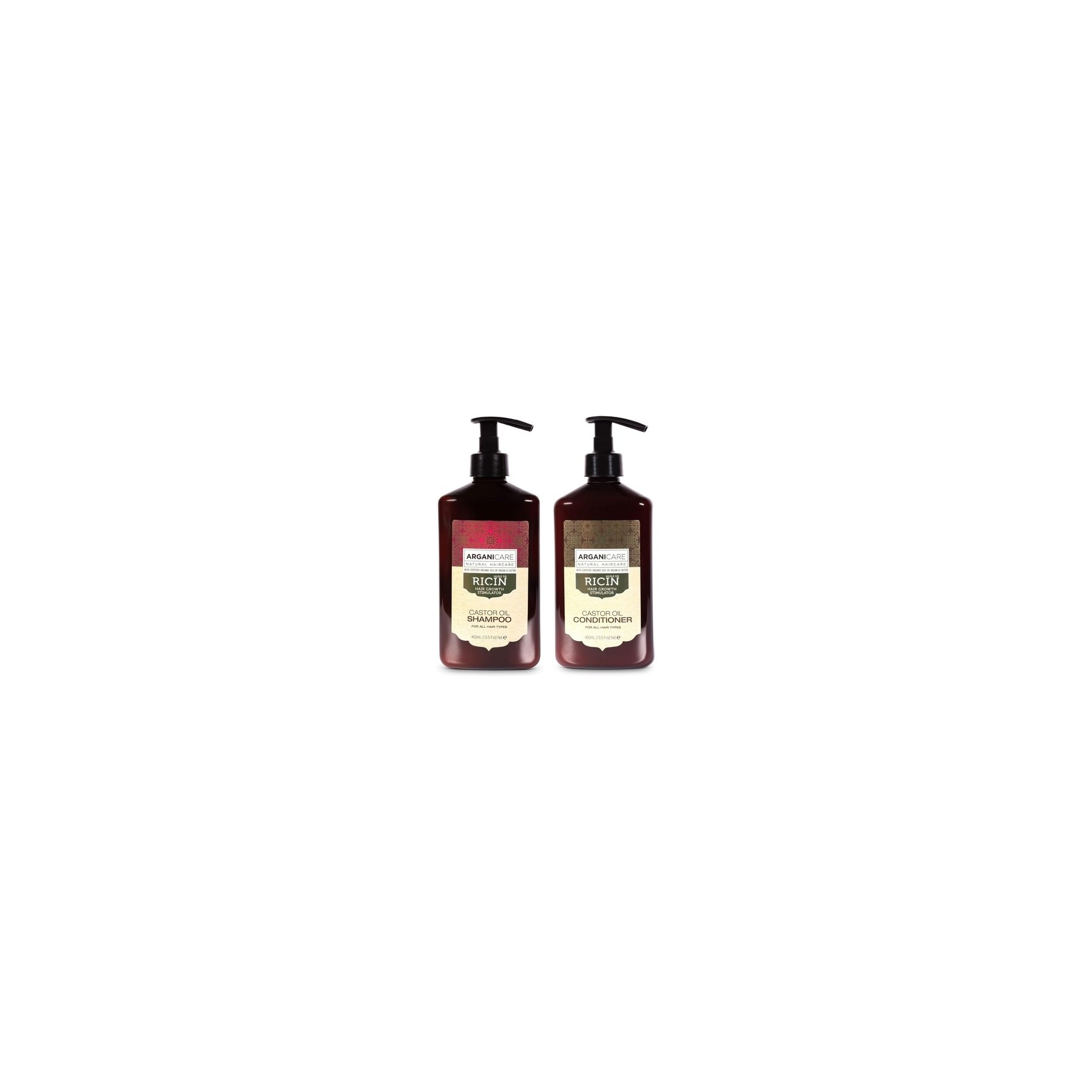 ARGANICARE Castor Oil Growth Accelerator Duo Shampoo 400ml Conditioner 400ml - Pack of 2
