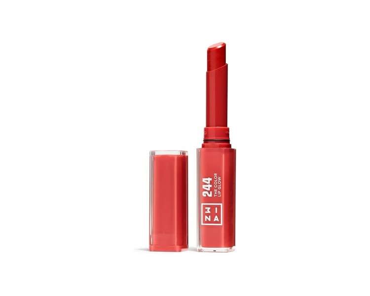 3INA Makeup The Color Lip Glow 244 Brilliant Red Lip Balm with Shea Butter 1.60g