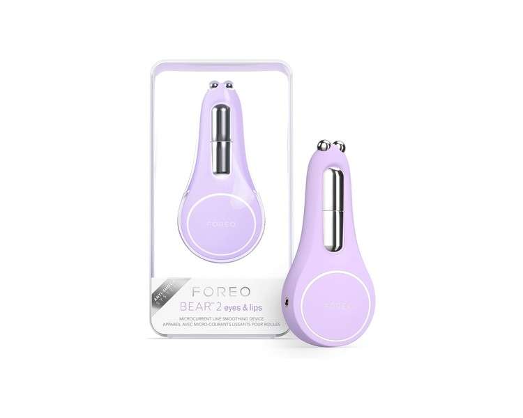 FOREO BEAR 2 Eyes & Lips Microcurrent Line Smoothing Instant Face Lift Eye Care Device Brow Lift Dark Circles Under Eye Treatment & Lip Plumper Device Firming Beauty Products Lavender