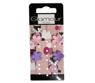 Kids Hair Clips Flowers 4 Pieces Glamour