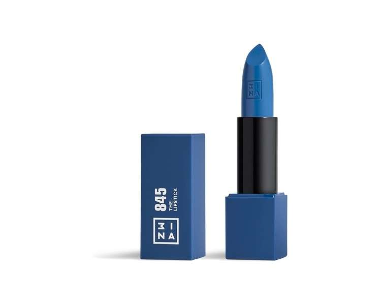 3INA Makeup The Lipstick 845 Blue Lipstick with Vitamin E and Shea Butter - Long Lasting Lip Color with Matte Finish and Creamy Texture - Vegan and Cruelty Free