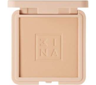 3INA Makeup The Compact Powder 618 Sand Natural Silky Finish Uniform Coverage Comfortable and Luminous Texture Lightweight Mineral Powder Easy to Blend Vegan Cruelty Free