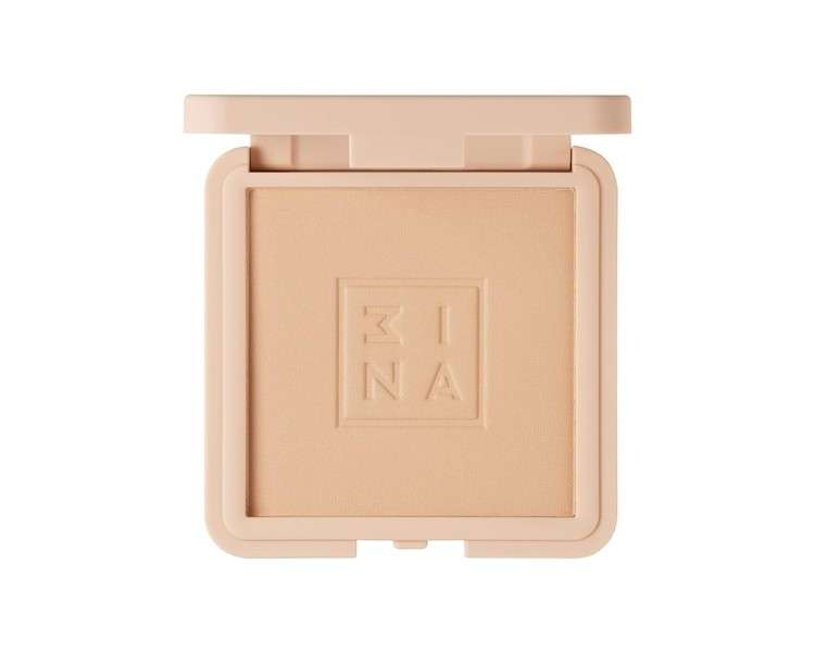 3INA Makeup The Compact Powder 618 Sand Natural Silky Finish Uniform Coverage Comfortable and Luminous Texture Lightweight Mineral Powder Easy to Blend Vegan Cruelty Free