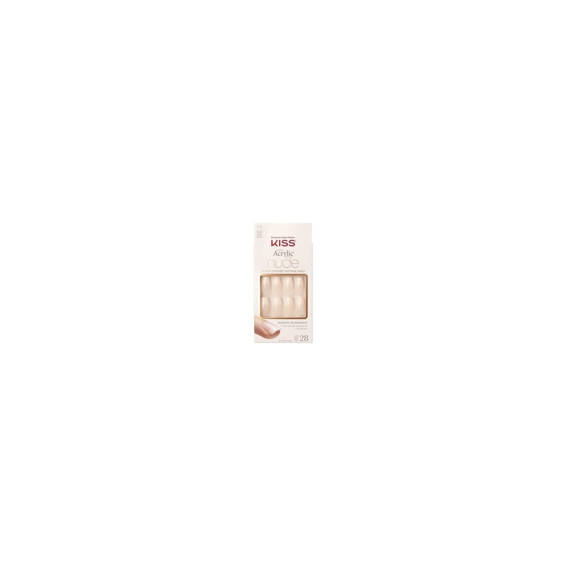 Kiss Salon Acrylic Nude French Nails Leilani 28 Pieces
