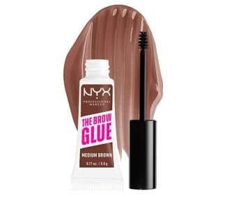 NYX Professional Makeup The Brow Glue Extreme Hold Tinted Eyebrow Gel Medium Brown 0.17 Fl Oz